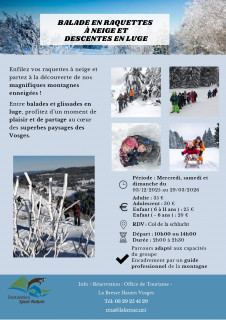 Balade en raquettes a neige et descentes en luge - Destination Sport Nature - La Bresse Hautes Vosges 