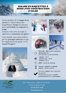Balade raquettes à neige avec construction d'igloo - Destination Sport Nature - La Bresse Hautes Vosges