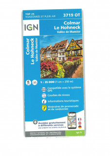 Carte IGN du Club Vosgien Colmar Le Hohneck 3719 OT